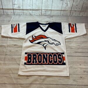 Vintage Denver Broncos NFL by Team Glasgow White Jersey Shirt Youth XL 18/20